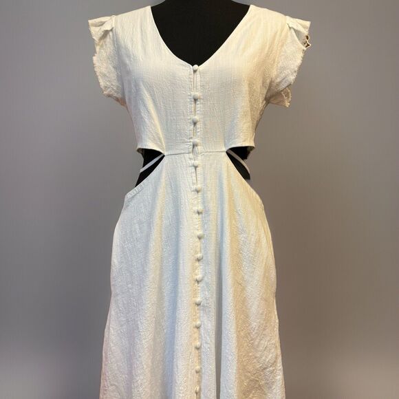 Altar'd State Dresses & Skirts - Altar’d State Dress Large White Cut Out Cotton Midi Cottagecore Beachy Boho